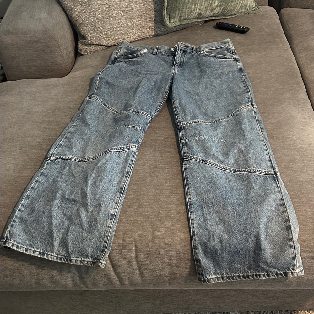 RSQ Women's Wide Leg Blue Pants